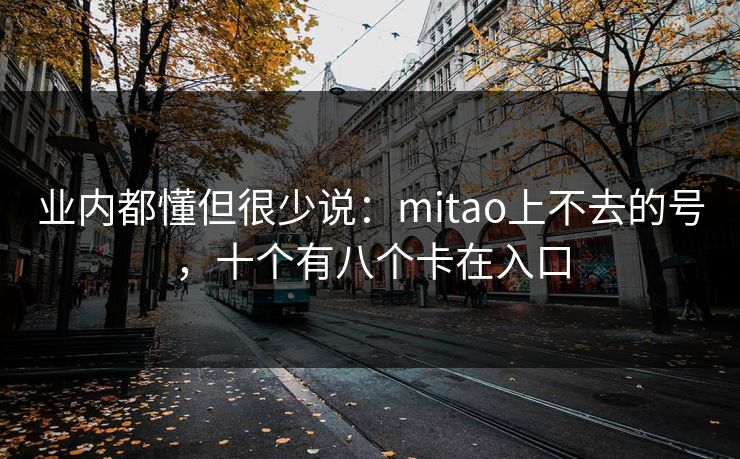 业内都懂但很少说:mitao上不去的号,十个有八个卡在入口 业内都懂但很少说:mitao上不去的号,十个有八个卡在入口
