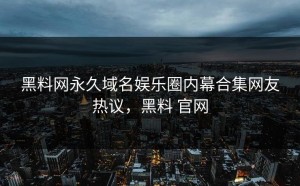 黑料网永久域名娱乐圈内幕合集网友热议，黑料 官网