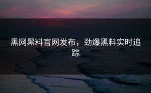 黑网黑料官网发布，劲爆黑料实时追踪