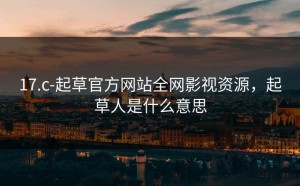 17.c-起草官方网站全网影视资源，起草人是什么意思