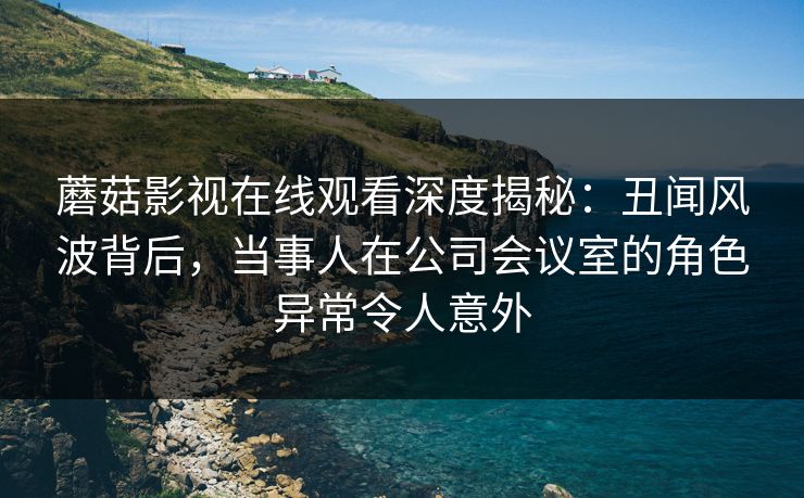 蘑菇影视在线观看深度揭秘:丑闻风波背后,当事人在公司会议室的角色异常令人意外 蘑菇影视在线观看深度揭秘:丑闻风波背后,当事人在公司会议室的角色异常令人意外