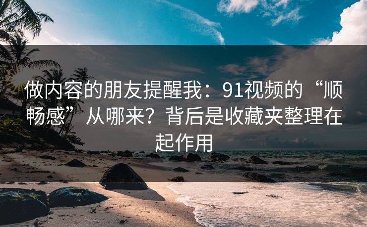 做内容的朋友提醒我：91视频的“顺畅感”从哪来？背后是收藏夹整理在起作用