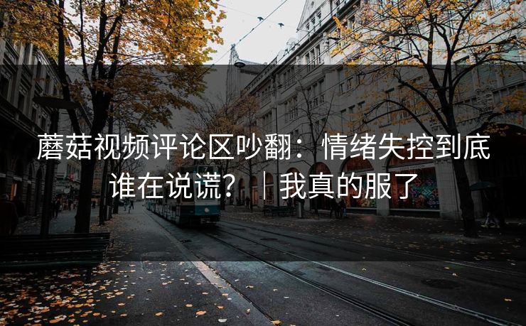 蘑菇视频评论区吵翻:情绪失控到底谁在说谎?|我真的服了 蘑菇视频评论区吵翻:情绪失控到底谁在说谎?|我真的服了